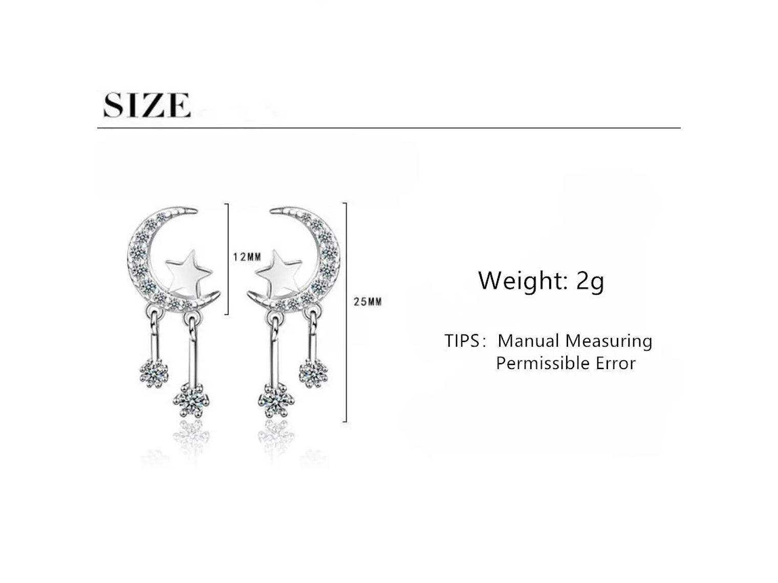 Aros Luna Circones y Estrellas Plateado 6