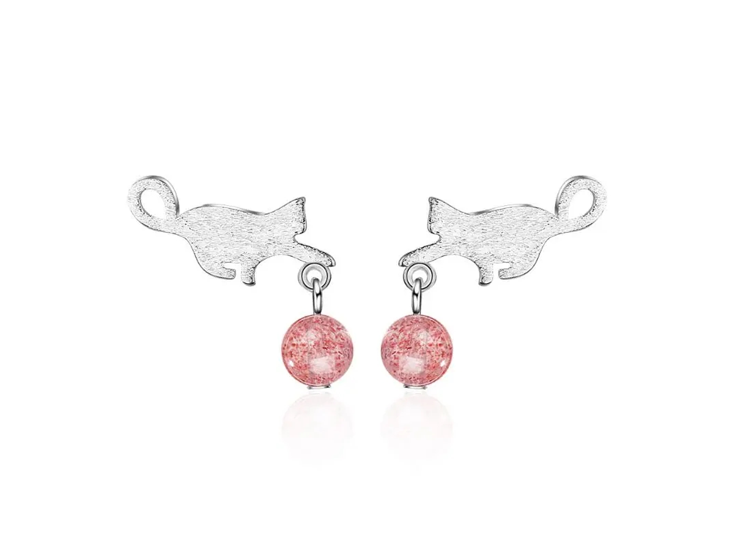 Aros Gatito Jugueton Bolita Rosada 1