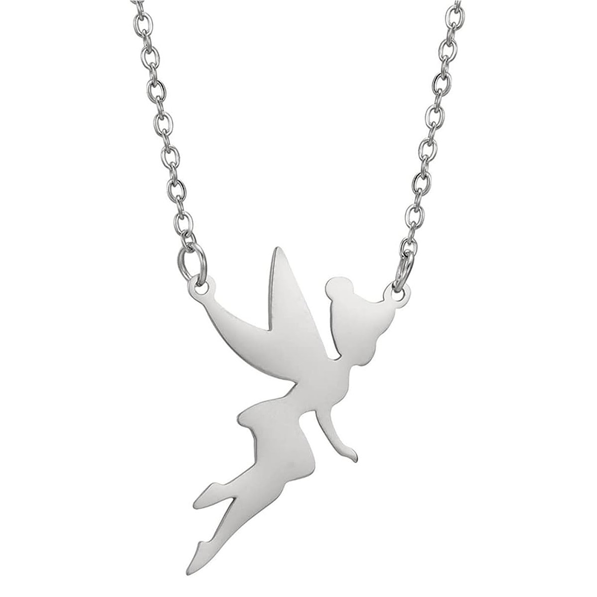 Colgante Collar Hada Acero Plateado