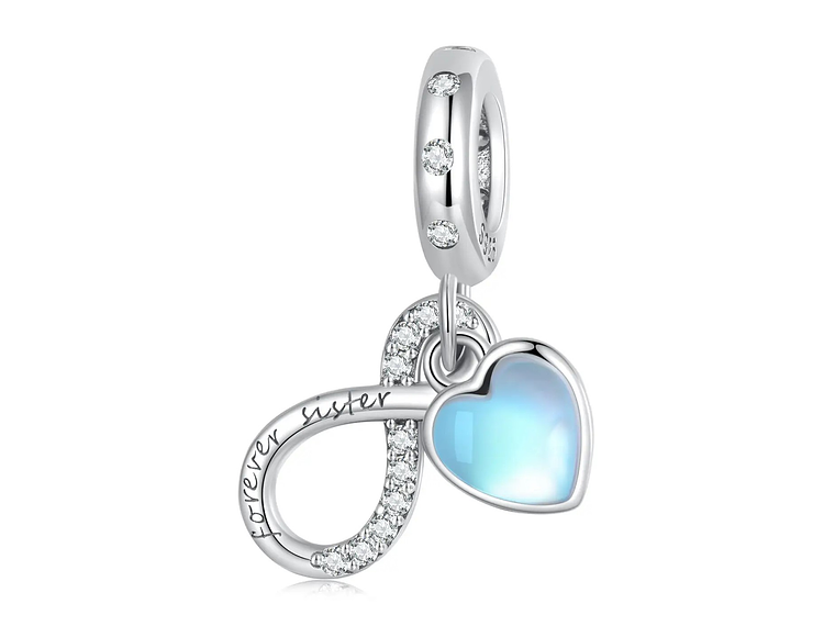 Charm Dije Plata 925 Infinito Corazon Sister  1