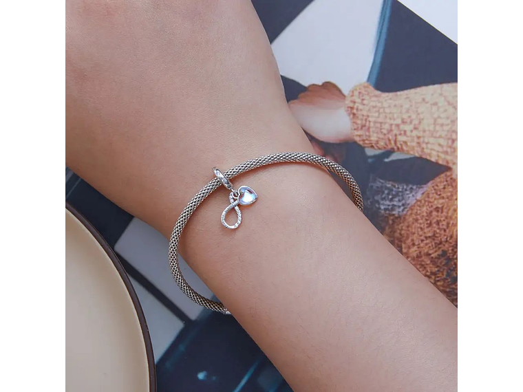 Charm Dije Plata 925 Infinito Corazon Sister  2