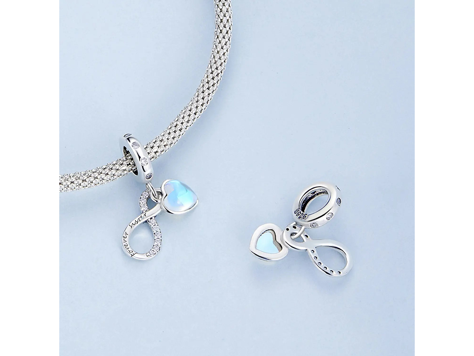 Charm Dije Plata 925 Infinito Corazon Sister  3