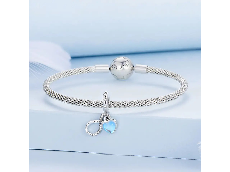 Charm Dije Plata 925 Infinito Corazon Sister  5