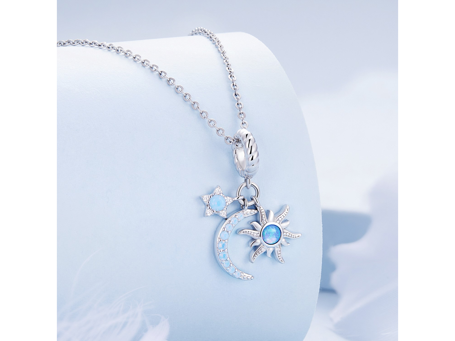 Charm Dije Plata 925 Luna Estrella y Sol 3