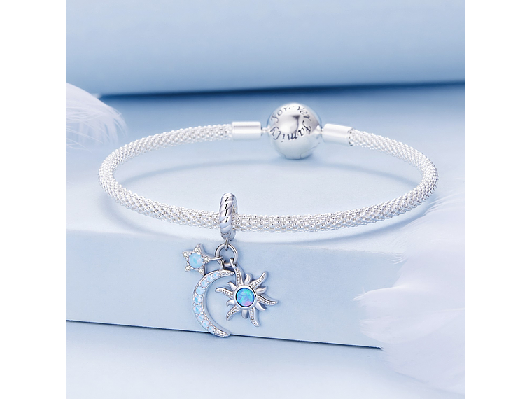 Charm Dije Plata 925 Luna Estrella y Sol 4