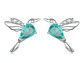 Aros Plata 925 Colibri Pajaro Verde Hummingbird - Miniatura 1
