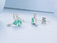 Aros Plata 925 Colibri Pajaro Verde Hummingbird - Miniatura 2