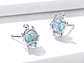 Aros Plata 925 Tortuga Marina Celeste - Miniatura 2