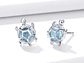 Aros Plata 925 Tortuga Marina Celeste - Miniatura 3