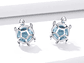 Aros Plata 925 Tortuga Marina Celeste - Miniatura 4