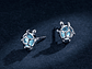 Aros Plata 925 Tortuga Marina Celeste - Miniatura 5
