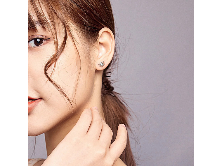 Aros Plata 925 Tortuga Marina Celeste 7