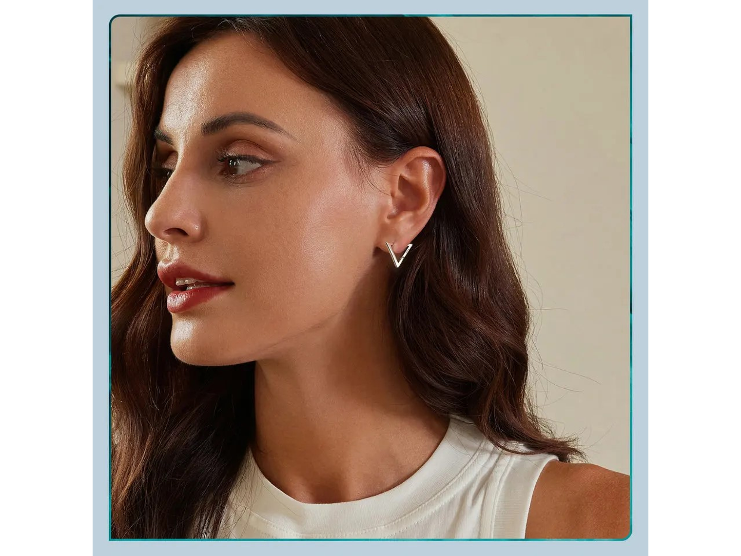 Aros Plata 925 Argolla Triangulo Plateado 7