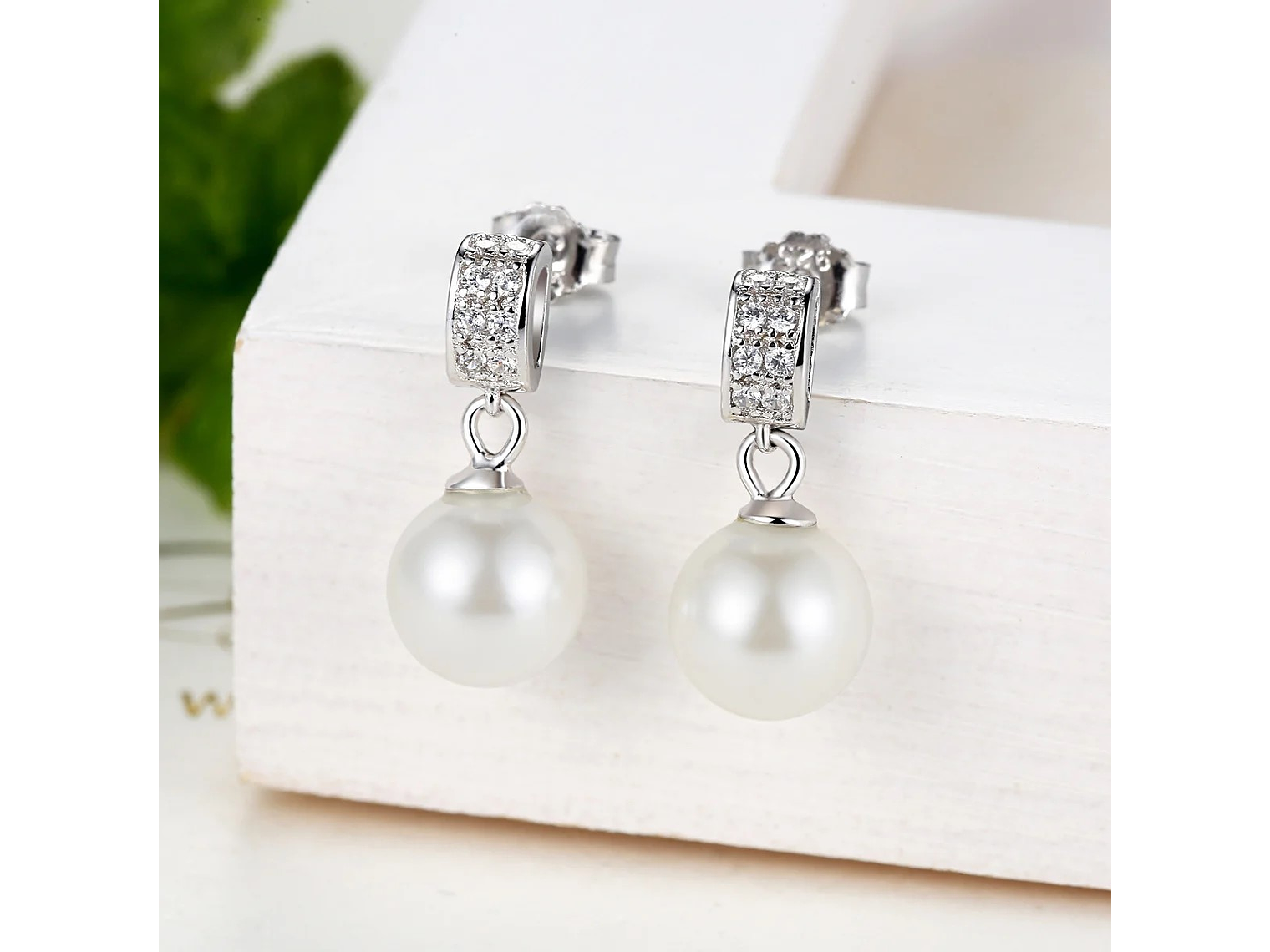 Aros Plata 925 Perla Blanca y Circones 3