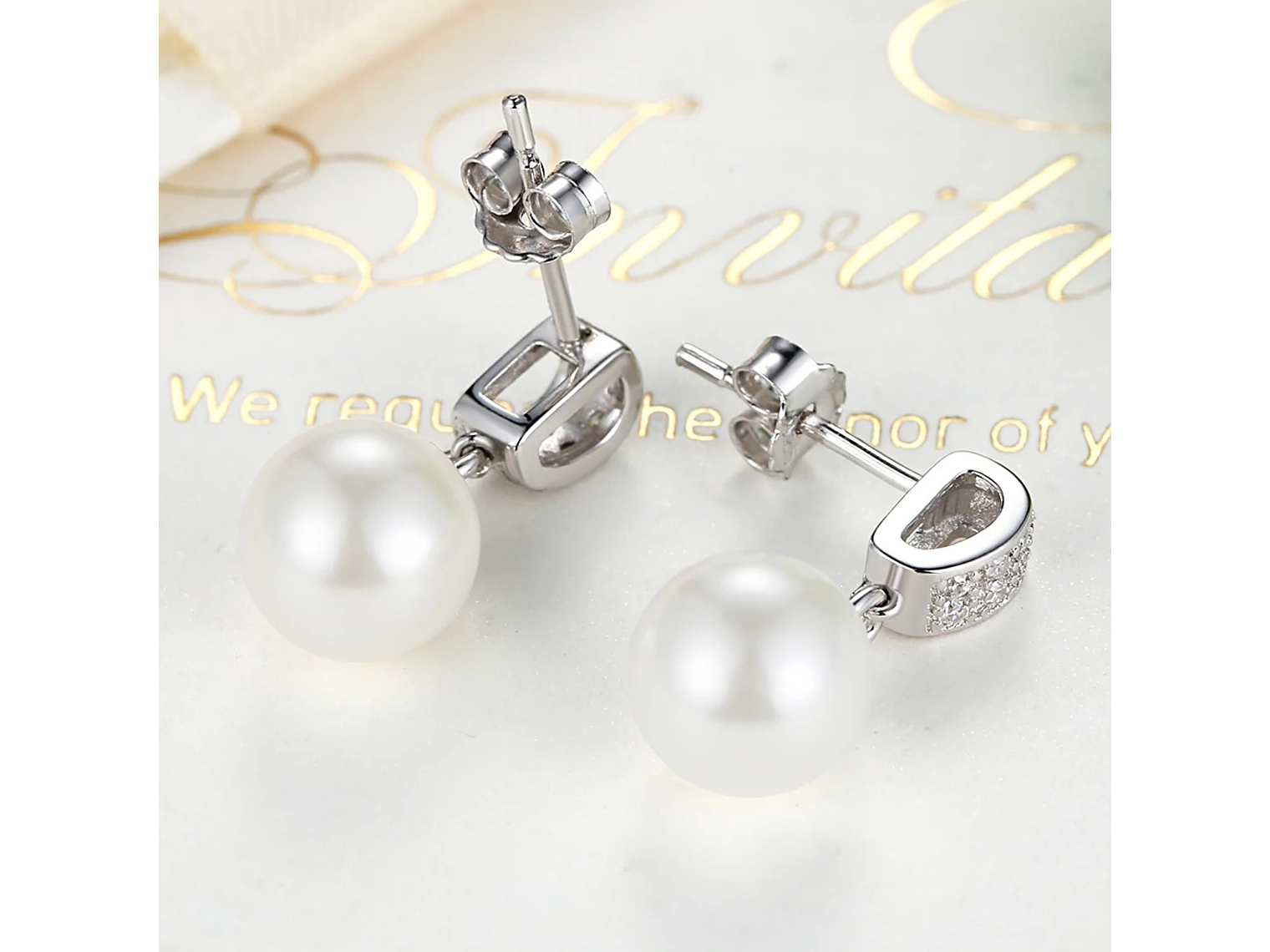 Aros Plata 925 Perla Blanca y Circones 4