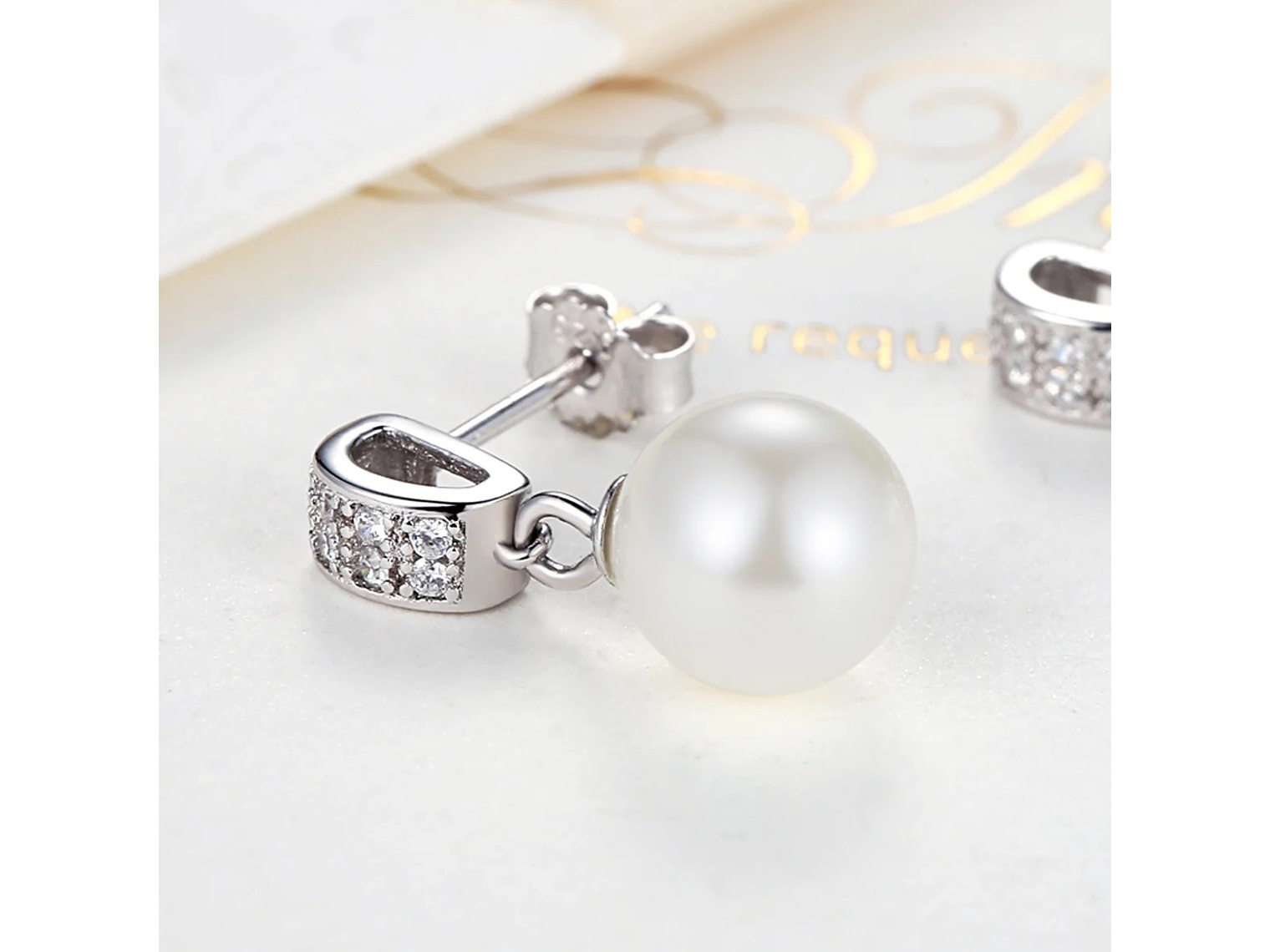 Aros Plata 925 Perla Blanca y Circones 5