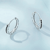 Aros Plata 925 Argollas Huggies Circones Negros