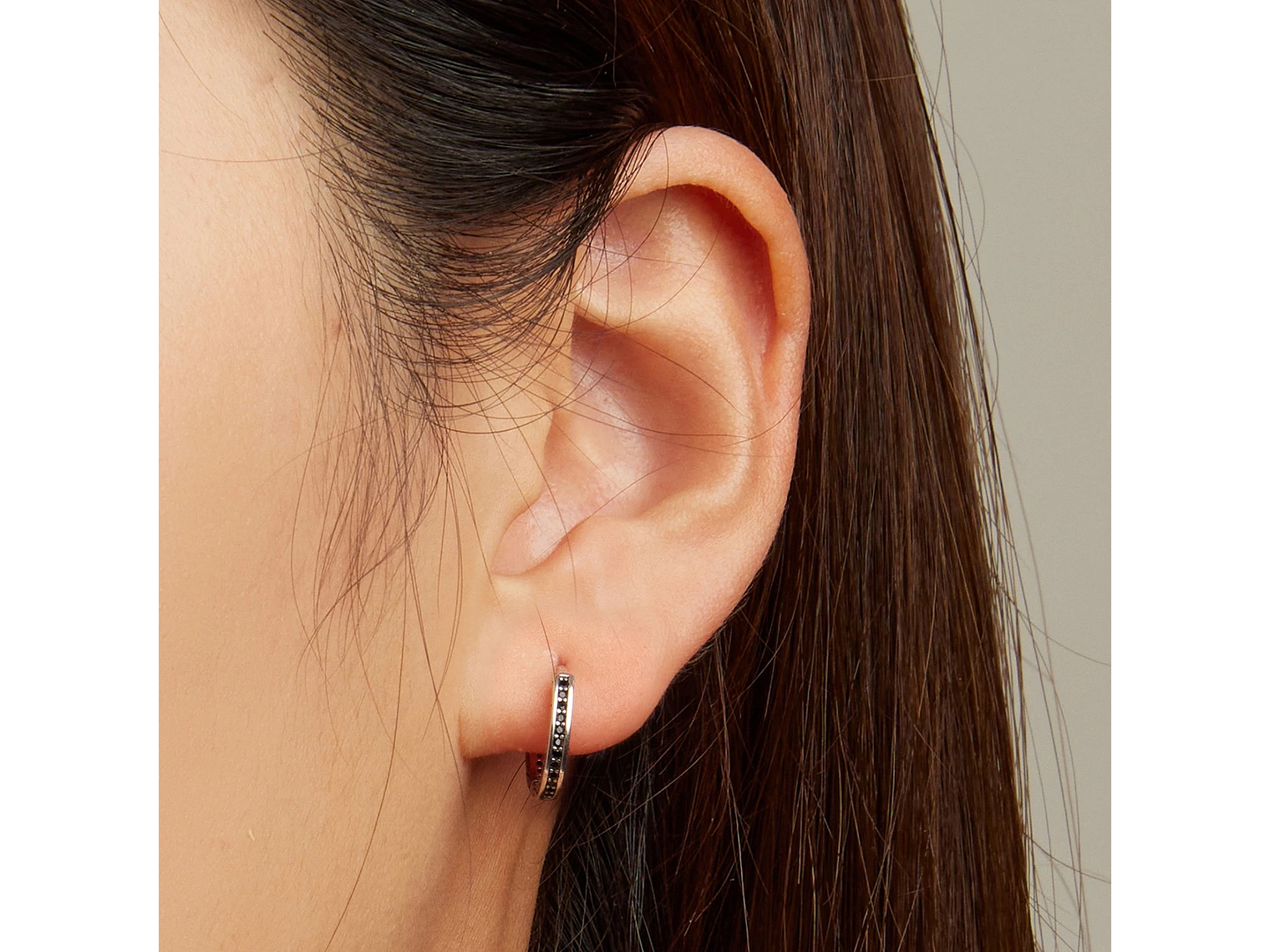 Aros Plata 925 Argollas Huggies Circones Negros 6