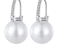 Aros Plata 925 Perla Colgante Blanca - Miniatura 1