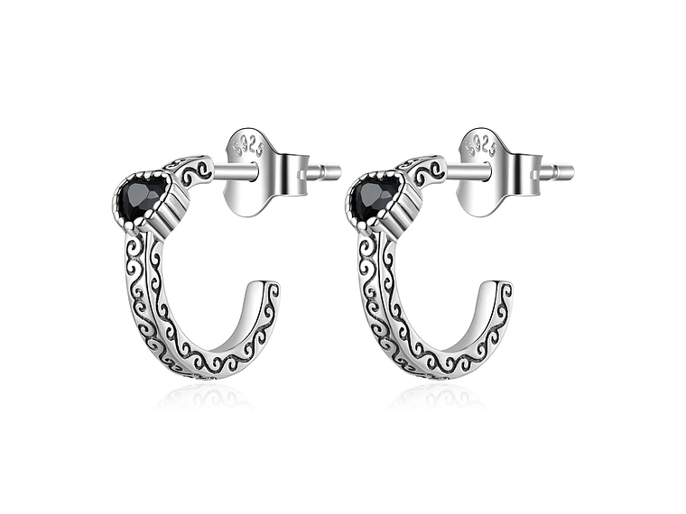 Aros Plata 925 Semi Argolla Corazon 1