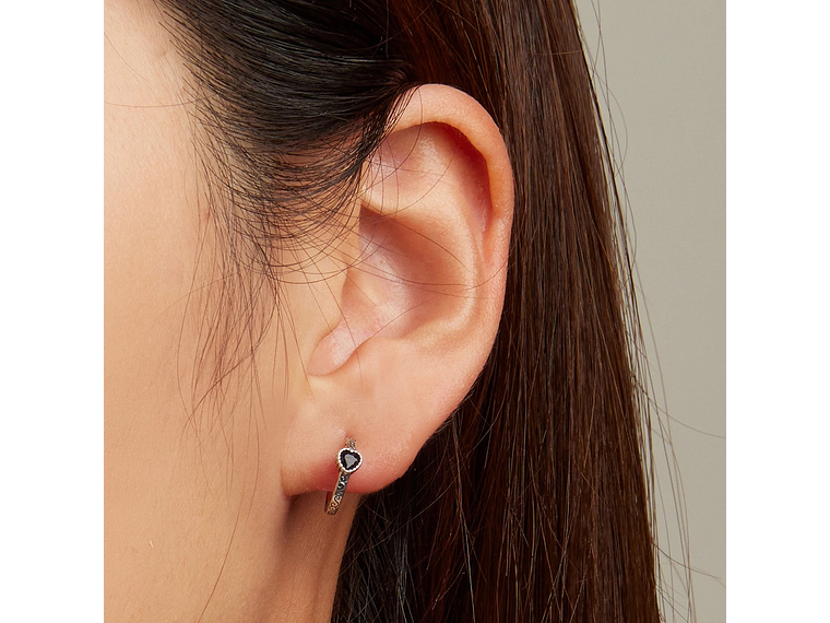 Aros Plata 925 Semi Argolla Corazon 2