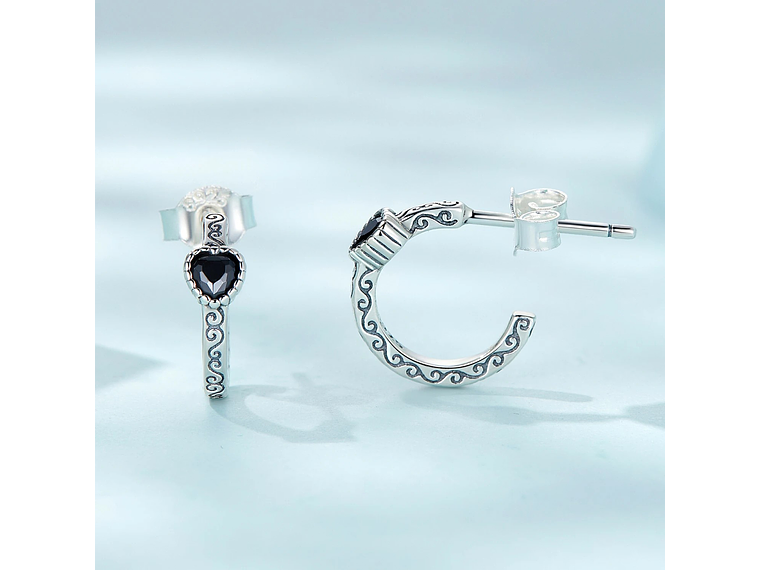 Aros Plata 925 Semi Argolla Corazon 4