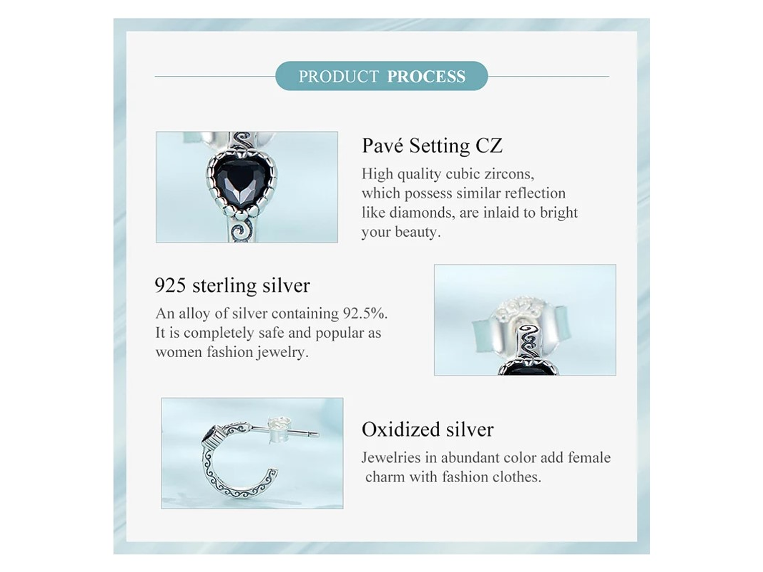 Aros Plata 925 Semi Argolla Corazon 6