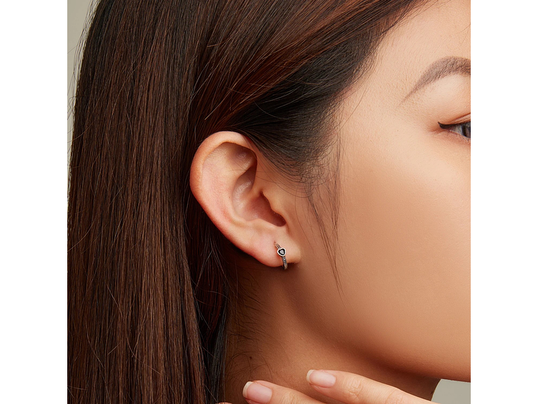 Aros Plata 925 Semi Argolla Corazon 8