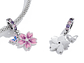 Charm Dije Plata Flor Purpura con Mariposa - Miniatura 3