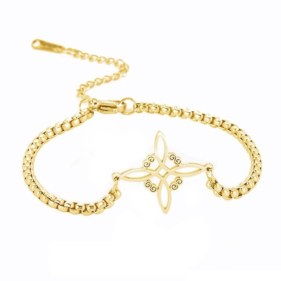 Pulsera nudo bruja celta dorada acero / Todojoyas
