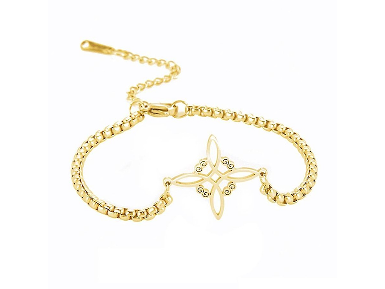 Pulsera Nudo de Bruja Celta Dorada Acero 1