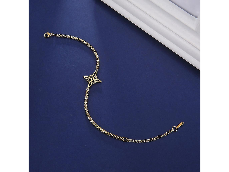 Pulsera Nudo de Bruja Celta Dorada Acero 2