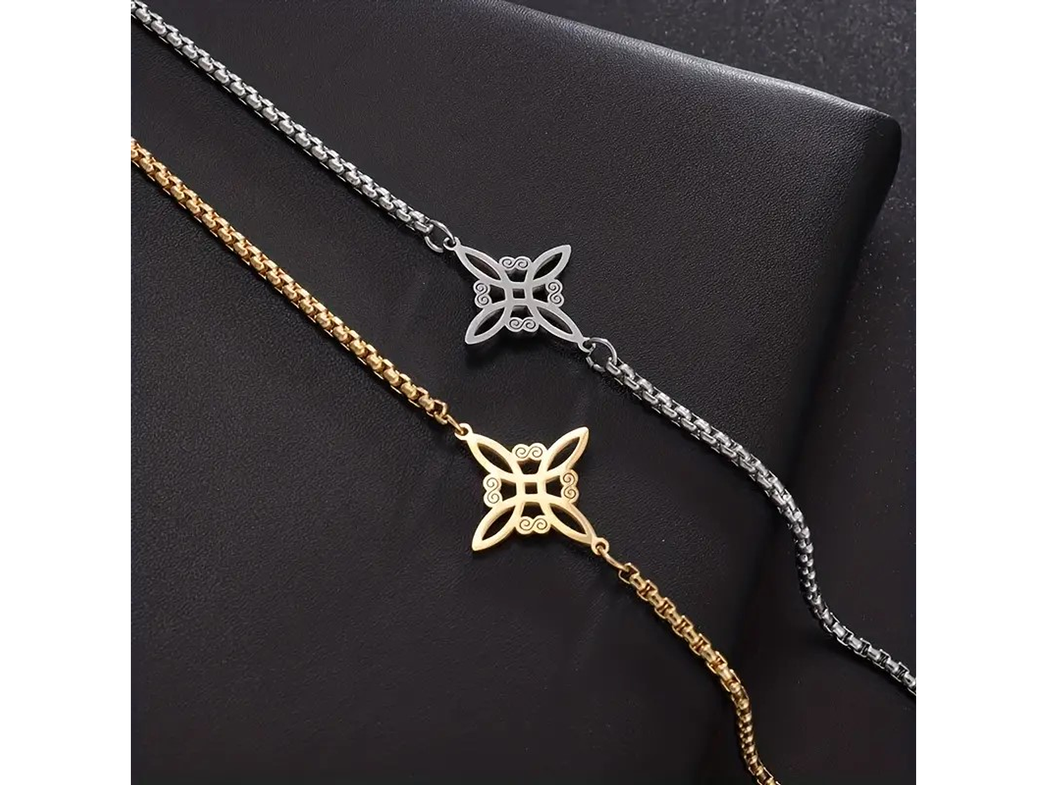 Pulsera Nudo de Bruja Celta Dorada Acero 4