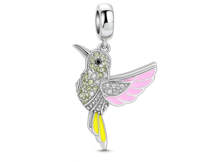 Charm Dije Colgante colibrí Ave Tricolor 1