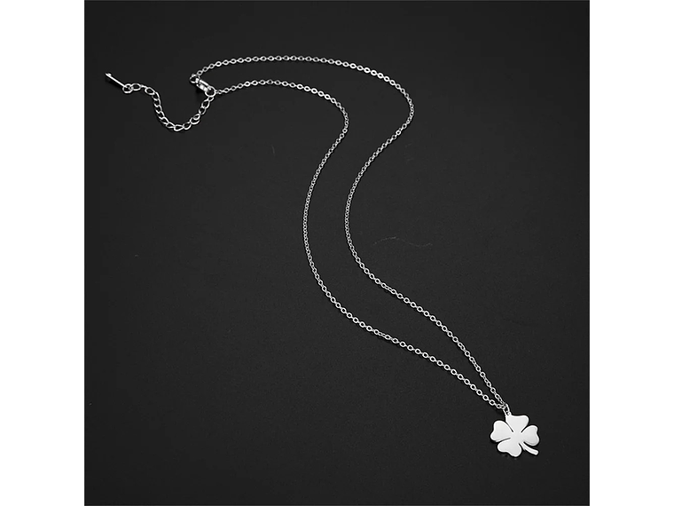 Colgante Collar trébol 4 Hojas 1097 Acero Plateado 2