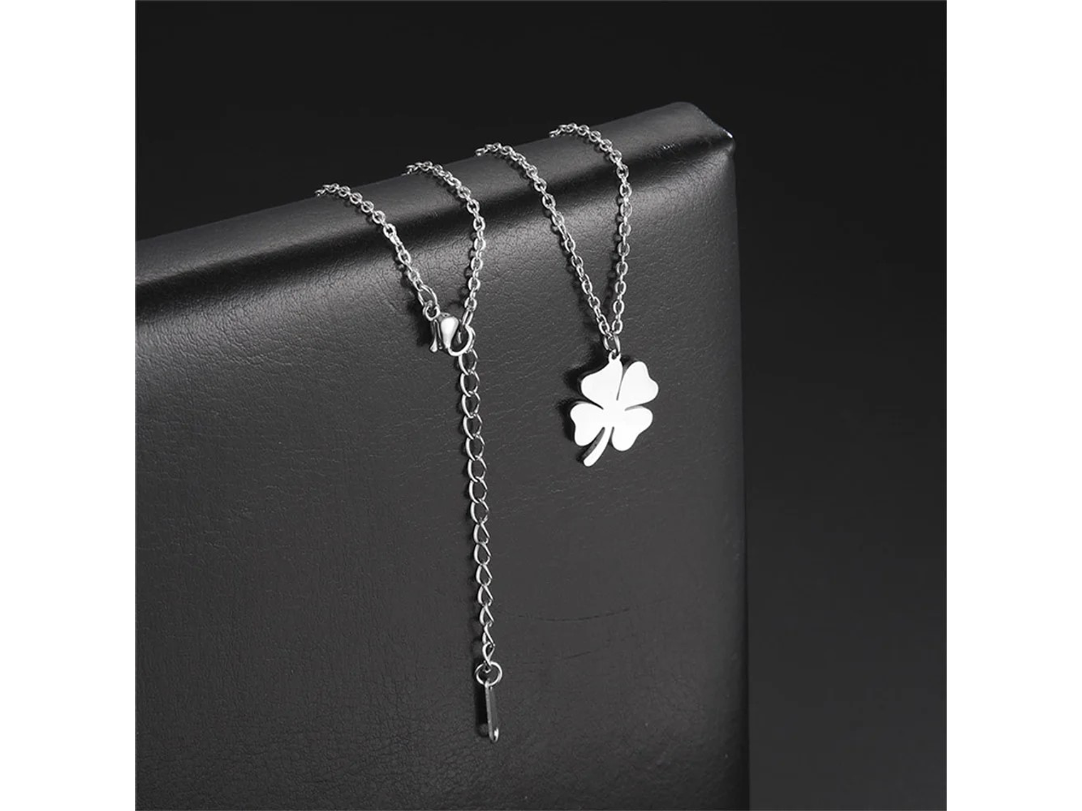 Colgante Collar trébol 4 Hojas 1097 Acero Plateado 3