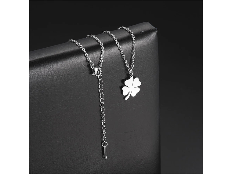 Colgante Collar trébol 4 Hojas 1097 Acero Plateado 3