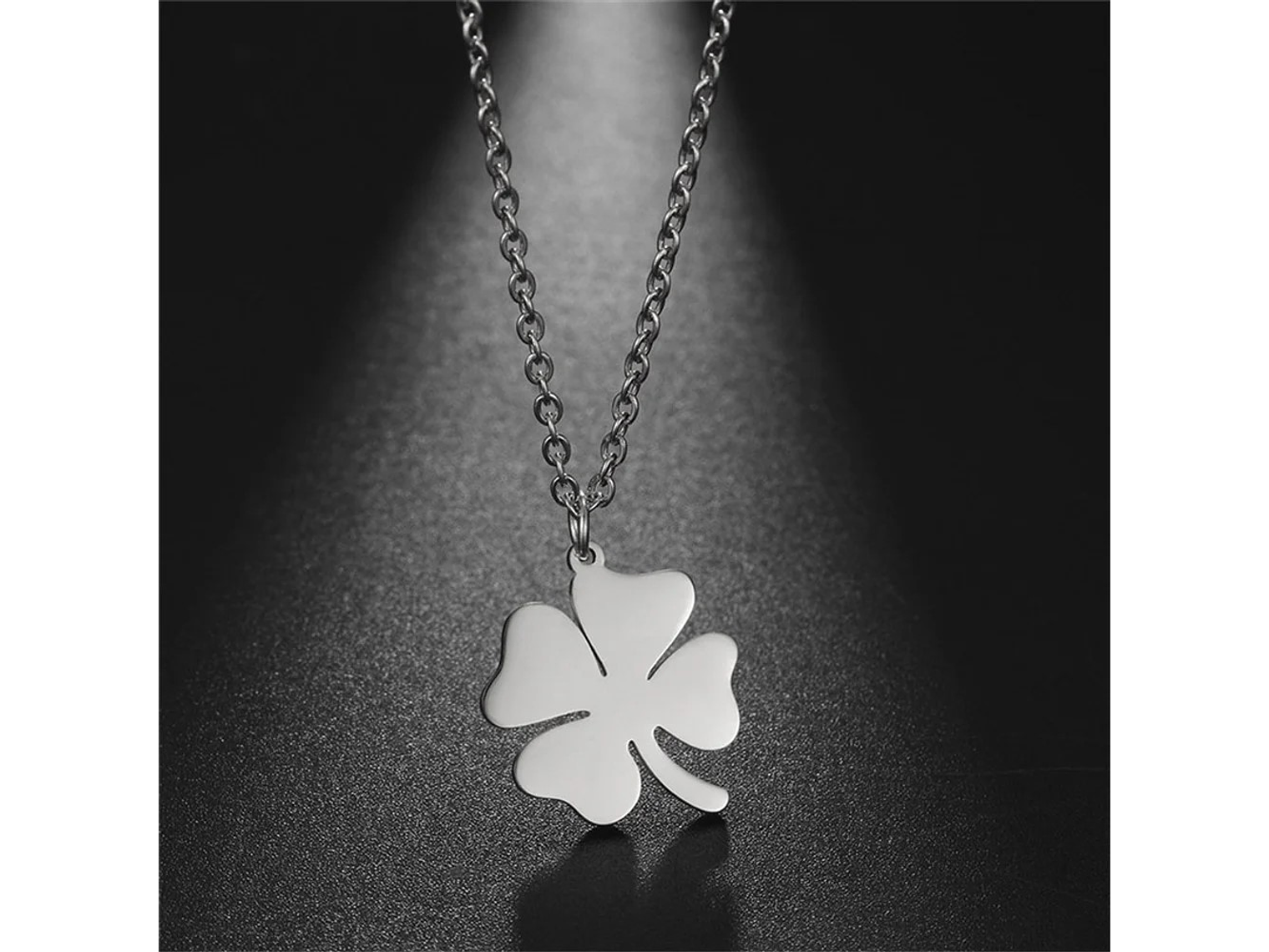 Colgante Collar trébol 4 Hojas 1097 Acero Plateado 5