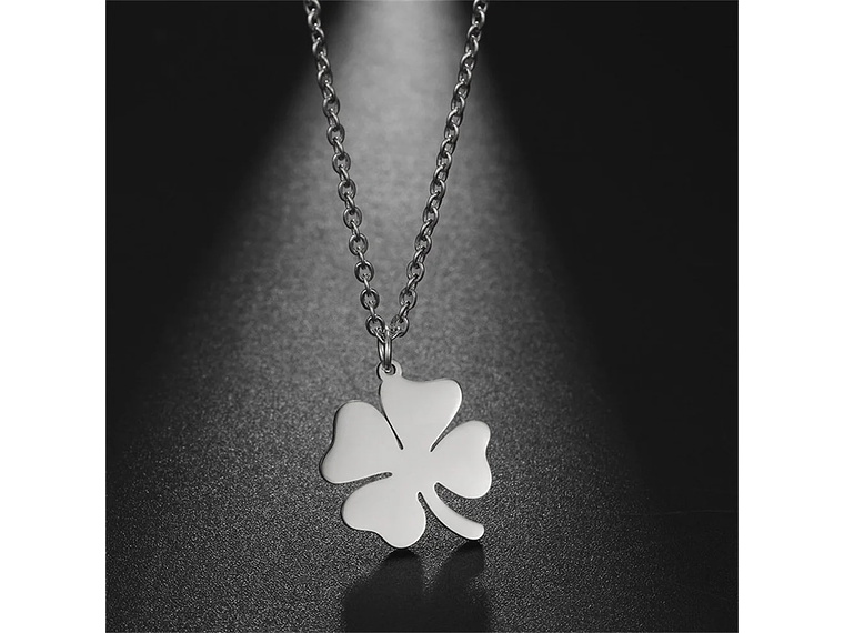 Colgante Collar trébol 4 Hojas 1097 Acero Plateado 5