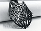 Collar Cabeza Lobo Wolf Acero Geométrico Negro - Miniatura 2