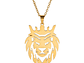 Collar Cabeza Leon Corona King Acero Dorado - Miniatura 1