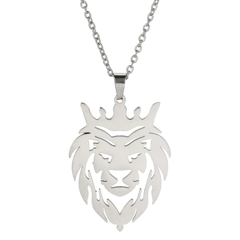 Collar Crucifico Cristiano Macizo Acero Plateado