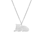 Collar Gato Acostado Gatito Acero Plateado - Miniatura 1
