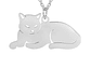 Collar Gato Acostado Gatito Acero Plateado - Miniatura 5