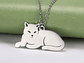 Collar Gato Acostado Gatito Acero Plateado - Miniatura 7