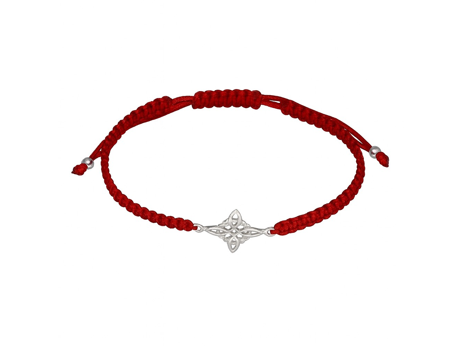 Pulsera Plata 925 Nudo de Bruja Hilo Rojo Trenzado 1