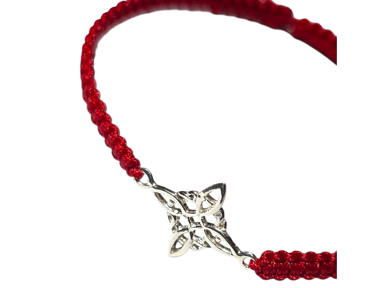 Pulsera Plata 925 Nudo de Bruja Hilo Rojo Trenzado 4
