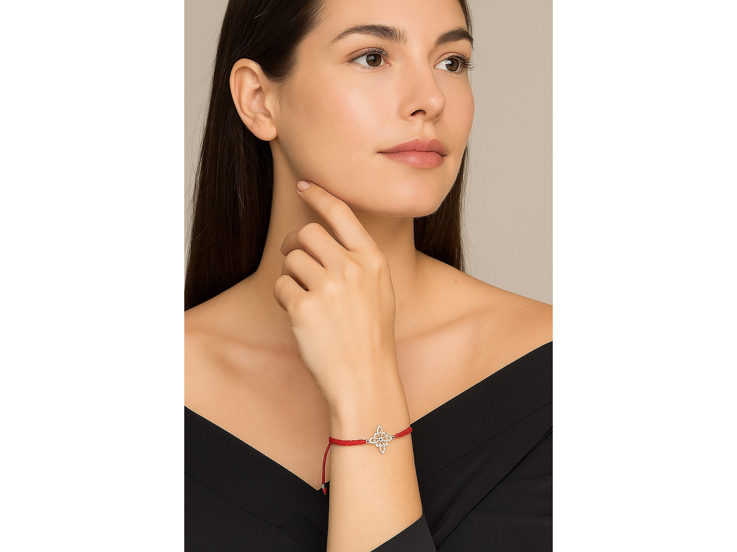 Pulsera Plata 925 Nudo de Bruja Hilo Rojo Trenzado 5