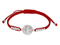 Pulsera Plata 925 San Benito Hilo Rojo Bolitas Trenzado - Miniatura 1