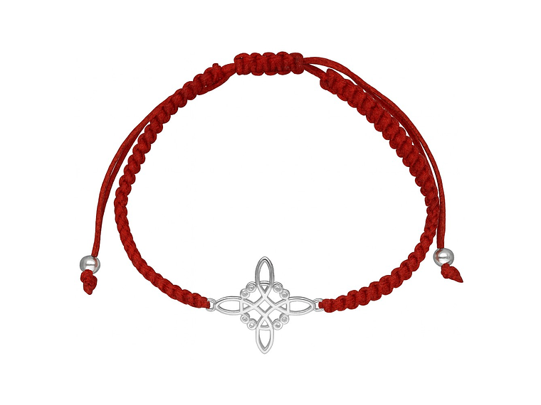 Pulsera Plata 925 Nudo de Bruja Hilo Rojo Circones Trenzado 1